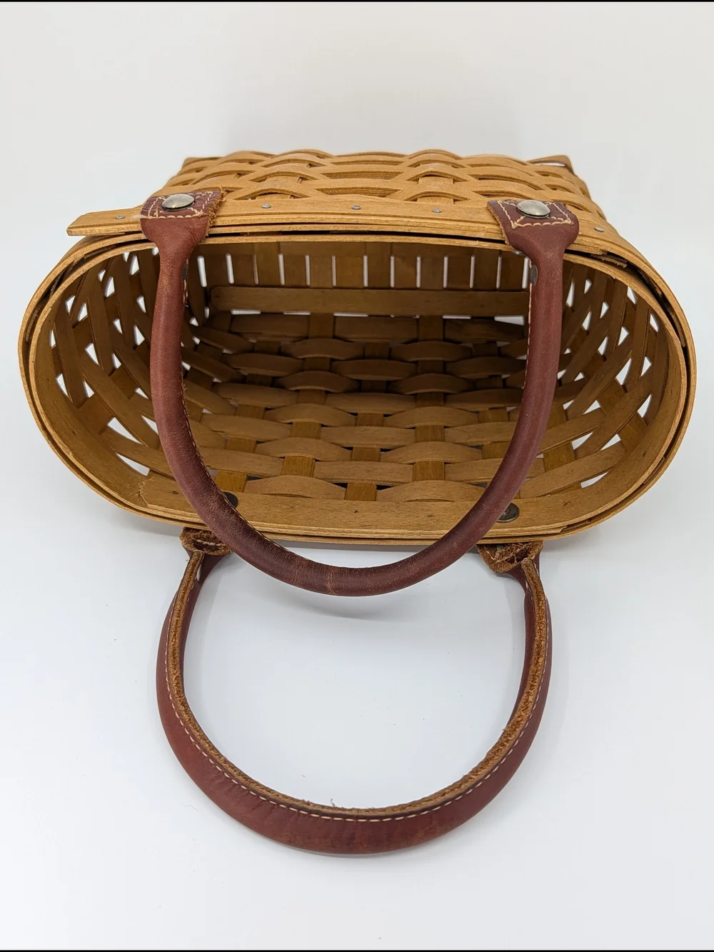 Longaberger Small Boardwalk Tote/Purse Basket, Old Glory Flag Liner & Protector